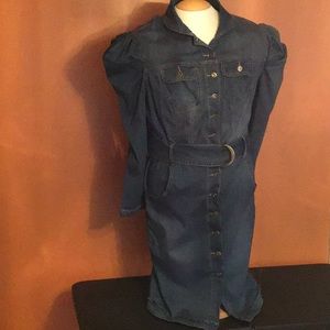 Denim dress with belt worn once